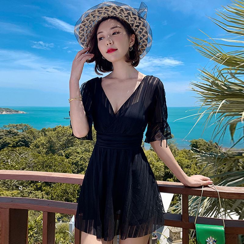 tu dungÁo tắm một mảnh nước nóng màu đỏ lưới xẻ tà kiểu mới Bảo thủ Suối thứ 13 nữ Hàn Quốc dáng Net Red thừa cân | BigBuy360 - bigbuy360.vn