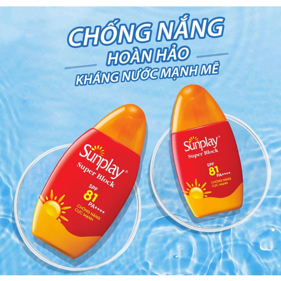 Sữa chống nắng hằng ngày dưỡng trắng Sunplay Super Block SPF 81+ PA++++30g,70g