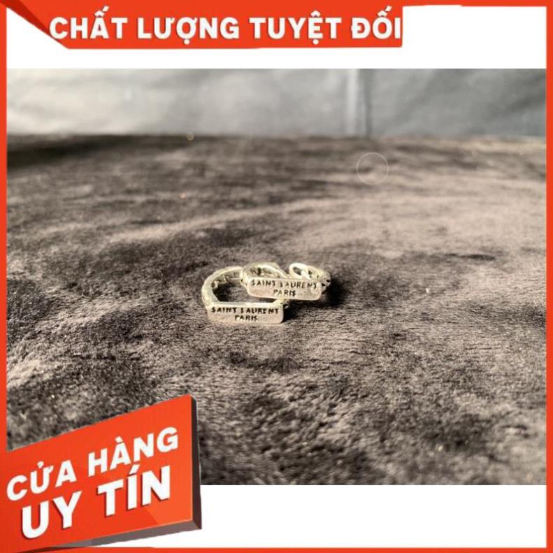 Nhẫn unisex Saint laurent loại nhỏ bạc cao cấp free size.