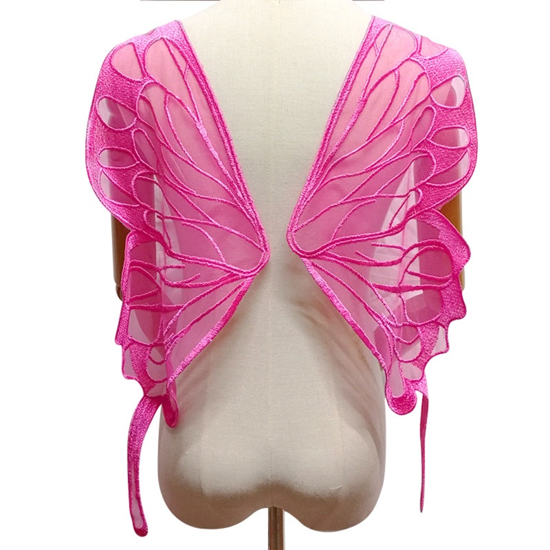 1 Cặp Miếng Vải Ren Lưới Thêu Hình Cánh Bướm Sau Lưng Dùng Trang Trí Đầm DIY