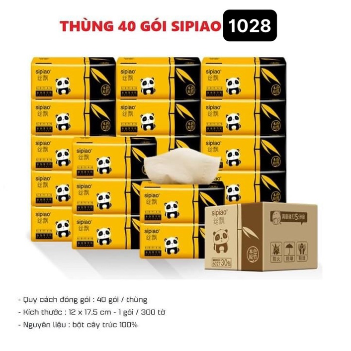 Thùng 40 gói giấy Sipiao nội địa 1028 bản đủ (được cấu tạo với 3 lớp thấm hút, an toàn cho da em bé).