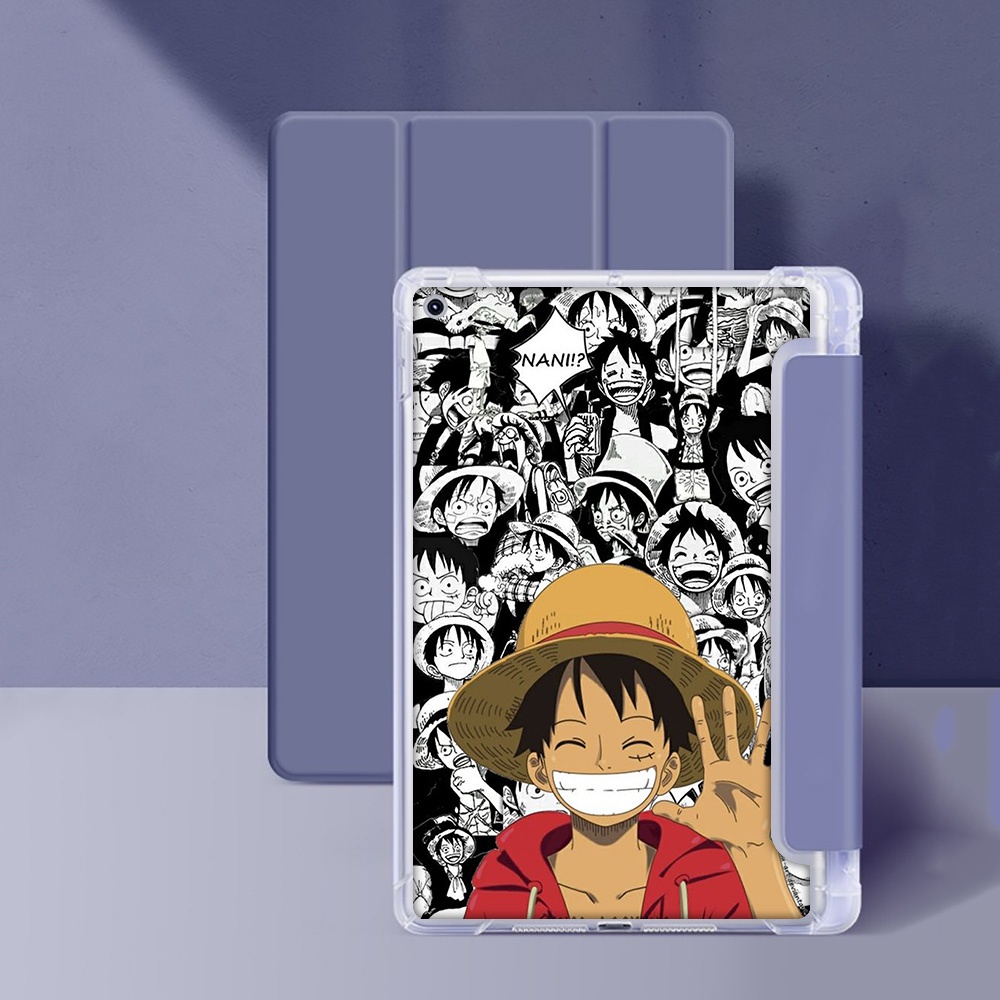 Ốp Máy Tính Bảng silicone Mềm 40J ONE PIECE Luffy Lavender Cho iPad 7 8 9 Pro Mini4 Mini5 Air2 Air3 Air4 2022