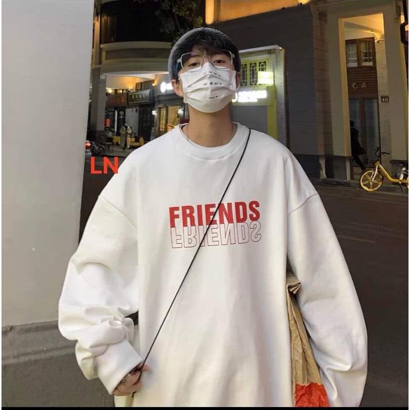 Áo Sweater Form Rộng Unisex Nam Nữ , Áo Thun Tay Dài Họa Tiết In Chữ FRIENDS Phong Cách Đường Phố HotTrend 2021 | BigBuy360 - bigbuy360.vn