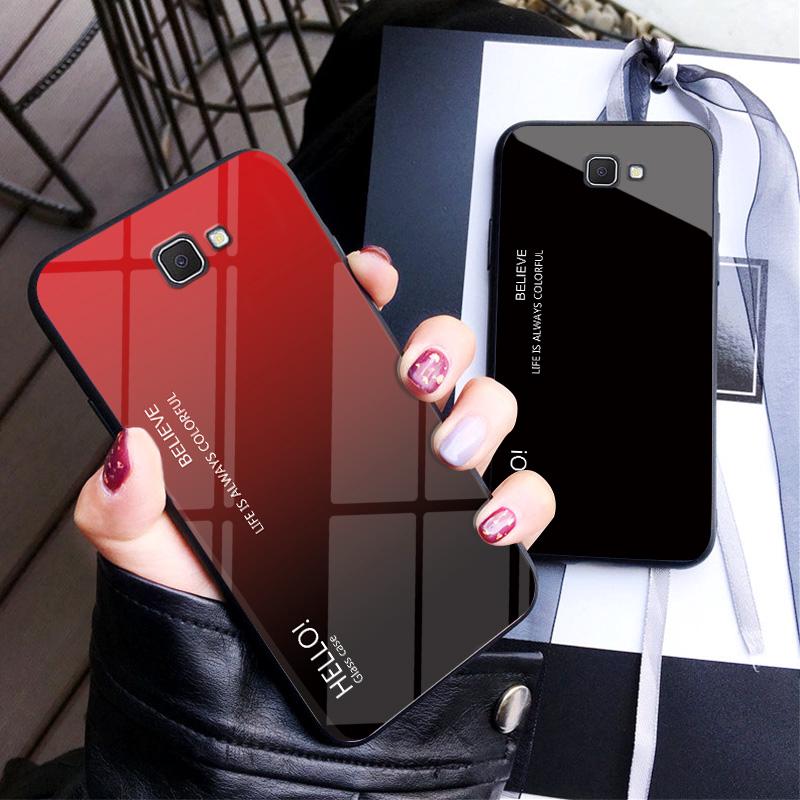 Ốp điện thoại mặt kính cường lực màu gradient chống trầy thời trang cho Samsung J5/J2/J7 Prime J2 PRO 2018