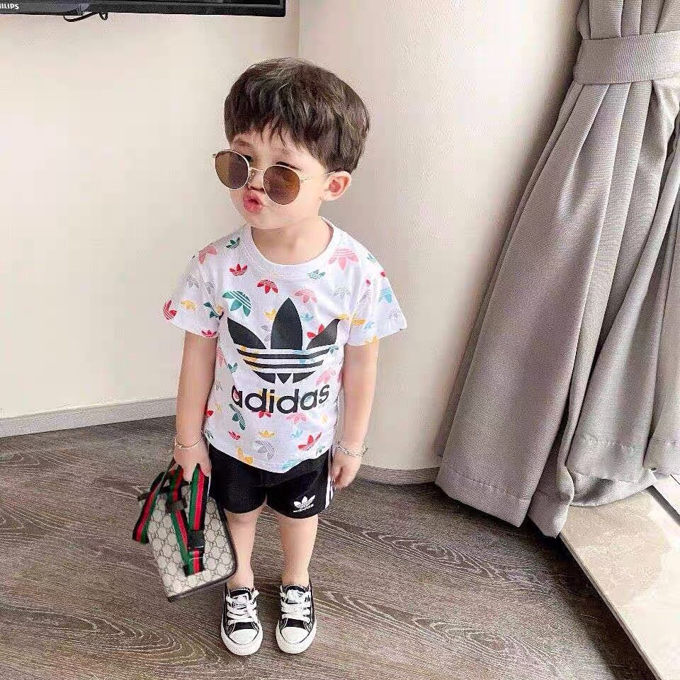Bộ Cotton cộc tay❤️ Das cho bé trai, bé gái 1-5 tuổi, năng động đáng yêu, co giãn 4 chiều
