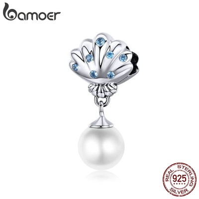 Mặt Dây Chuyền Bamoer Hình Vỏ Sò Đính Đá Xinh Xắn