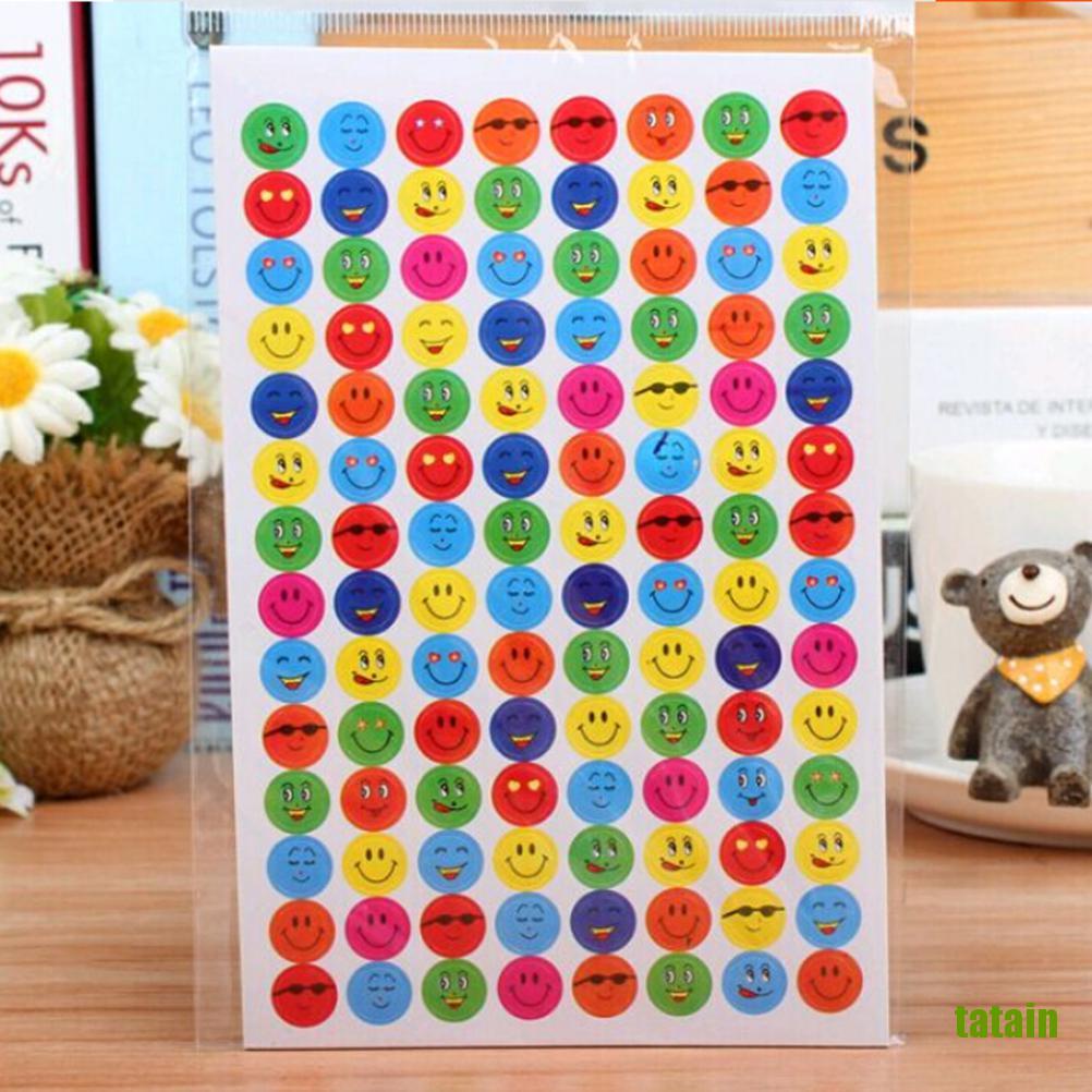 Bộ 10 Miếng Dán Khen Thưởng Hình Mặt Cười Vui Nhộn Cho Học Sinh