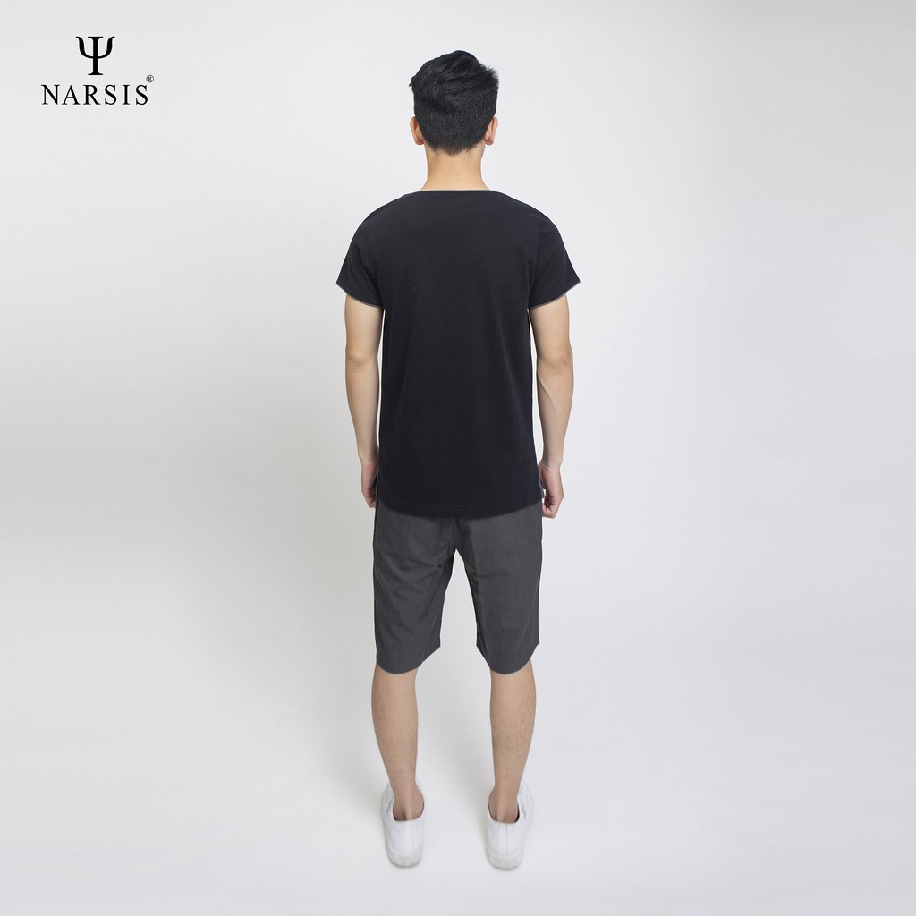 Áo cộc nam màu đen Narsis D5016