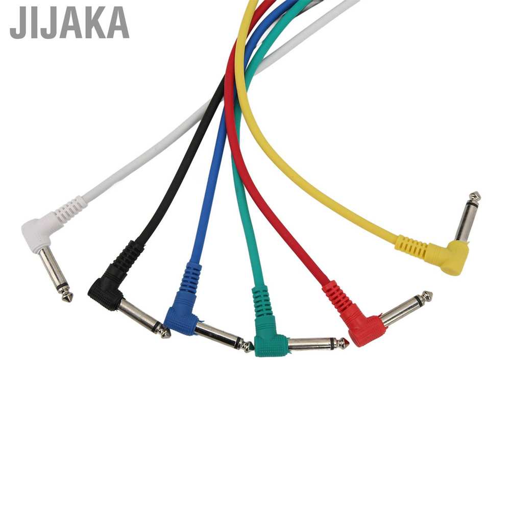 Jijaka 6 cáp hiệu ứng di động đầy màu sắc che chắn điện Guitar Pedal Patch Cord