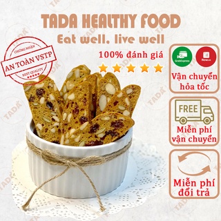 Bánh Biscotti ăn kiêng bánh ăn vặt ngon nguyên cám không đường TADA Healthy Food 300gam