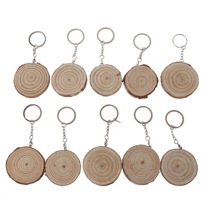 Set 10 Móc Khóa Hình Lát Tự Nhiên