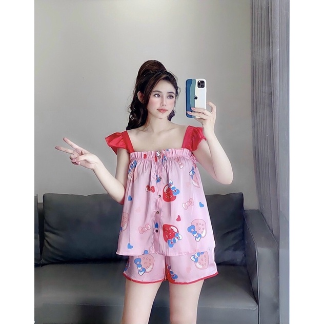 ĐỒ BỘ 2 DÂY BÈO DÁNG BABYDOLL XINH LẮM LUÔN