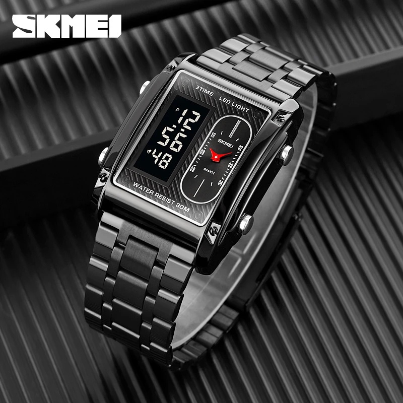 Đồng Hồ Điện Tử SKMEI Chống Thấm Nước Sáng Tạo Với Dây Đeo Da Cho Nam 3 Lần