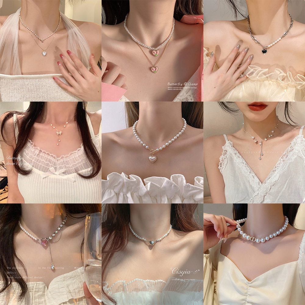 Dây chuyền AY xỏ hạt ngọc trai nhân tạo thời trang tùy chọn kiểu dáng