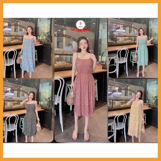 Váy bầu 2 dây mùa hè . New 5 màu dập ly , chất lụa siêu đẹp ( hàng loại 1 +hình thật)  ྇