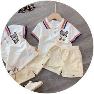 Bộ Gấu Bear Cổ Kẻ Cho Bé Trai