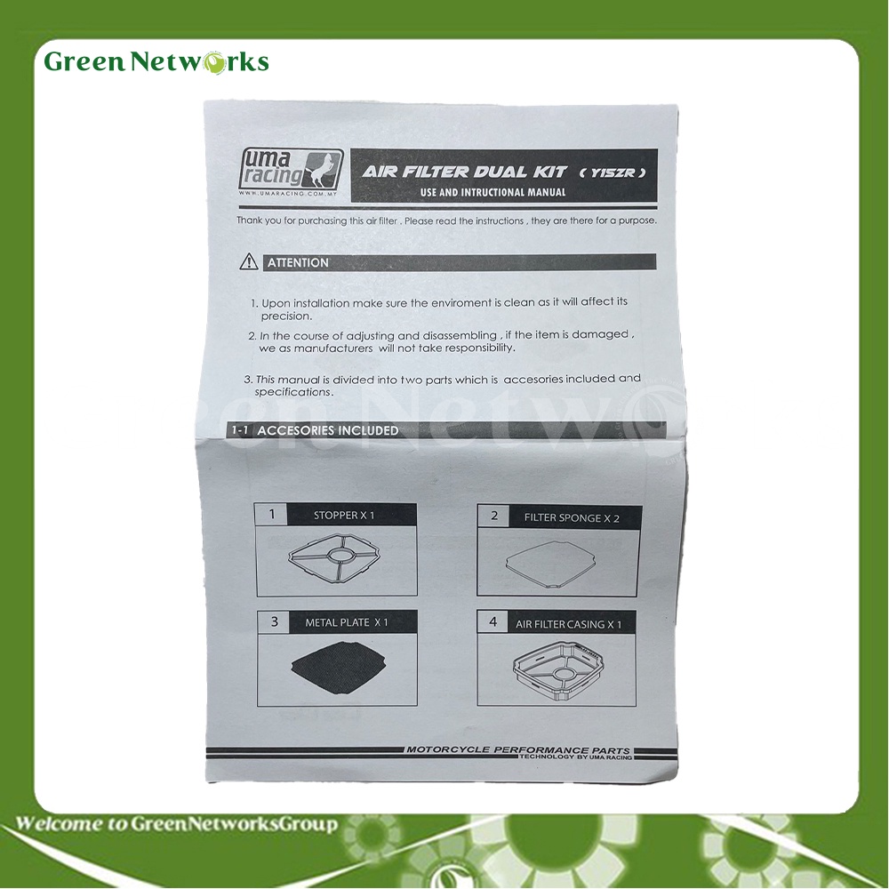 Lọc gió Uma Racing chính hãng cho xe Exciter 150 bằng thép không gỉ của Uma Racing Malaysia - Greennetworks