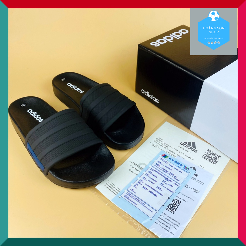 Dép nam Adidas. dép nam quai ngang mẫu mới nhất 3 màu thời trang quai cao su cực mềm form ôm chân full BILL - Box