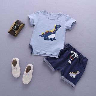 Set áo thun + quần short in hoạt hình cho bé trai