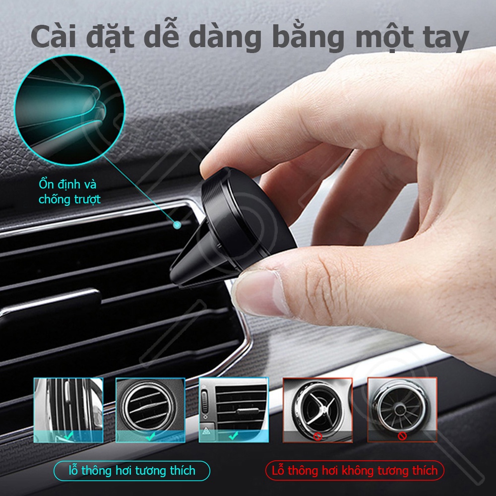 GTIOATO Giá Đỡ Điện Thoại Trên Ô Tô Giá Đỡ Điện Thoại Nam Châm Chân Đế 360 Độ KẹP ĐiệN ThoạI Oto Giá Để ĐiệN ThoạI TrêN Ô Tô Cửa Thoát Khí GắN ĐiệN ThoạI TrêN Xe HơI Giá Đỡ Điện Thoại Từ Tính Trên Ô Tô Phụ KiệN Ô Tô