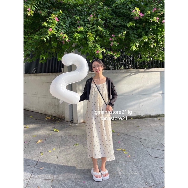 Set áo cardigan và váy dây hoa nhí Nana21 Nanastore21