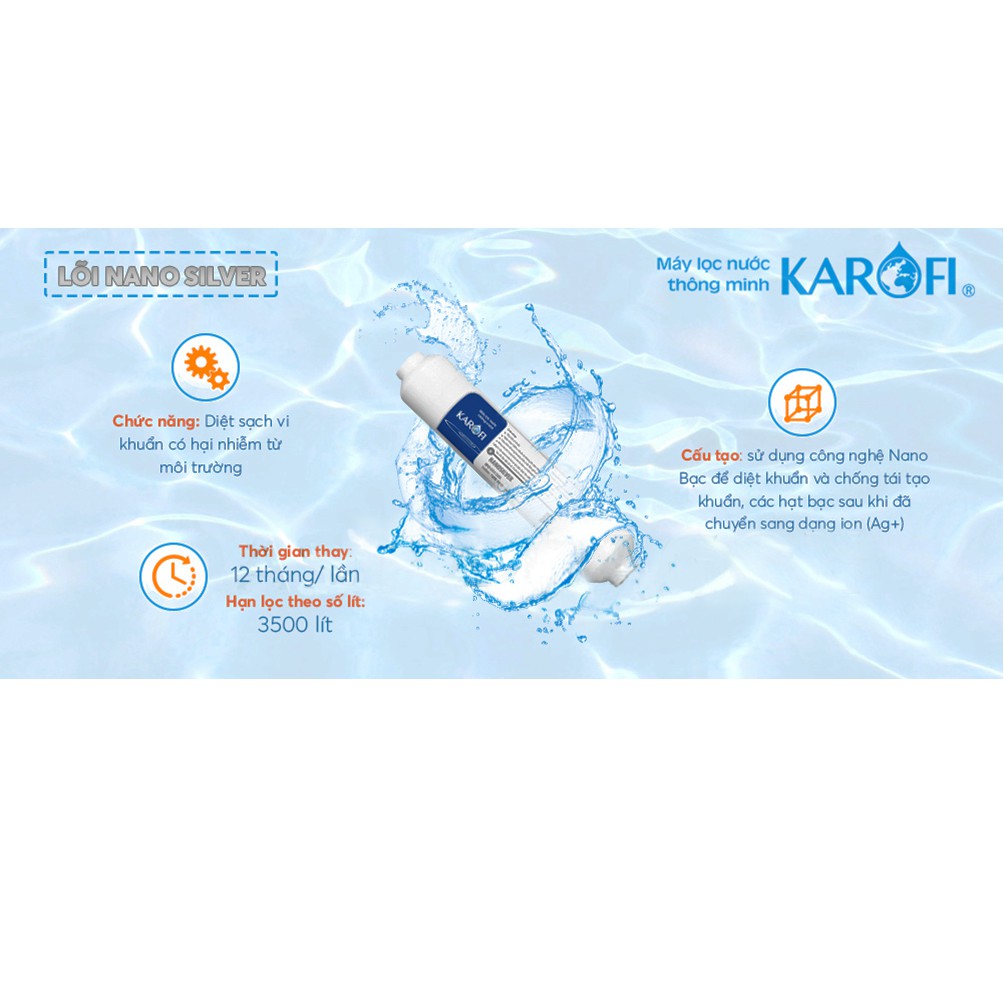 Máy lọc nước RO để gầm, không tủ KAROFI KT-ERO80 8 cấp lọc