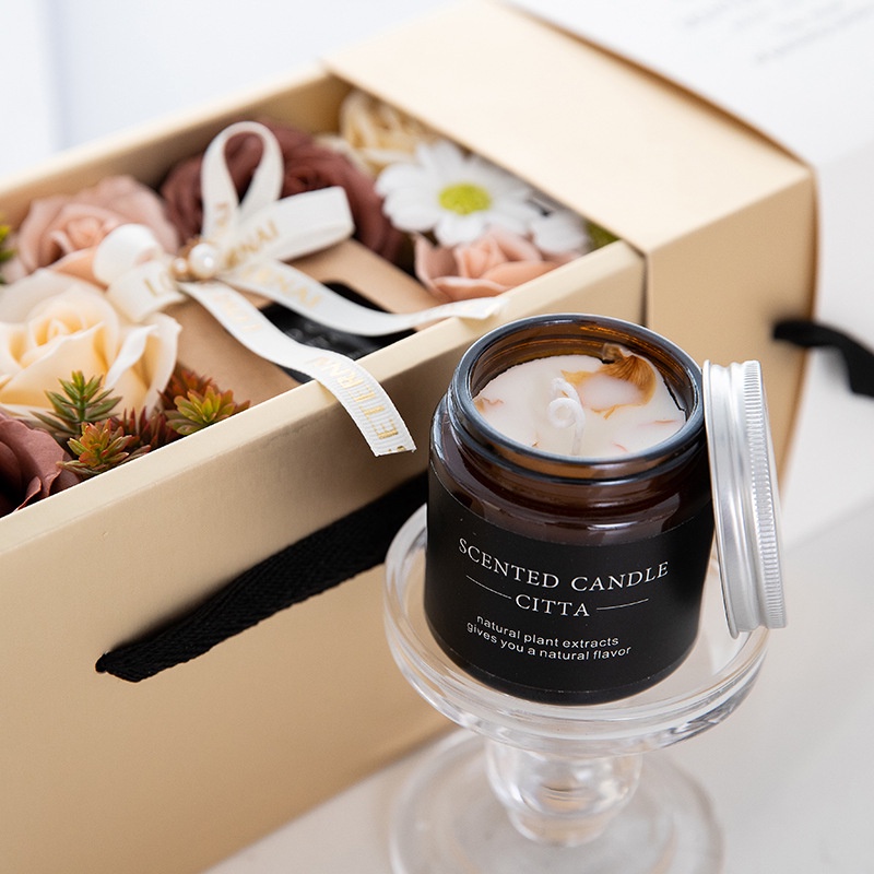 Hộp Quà Tặng Nến Thơm Hoa Sáp Cao Cấp Tặng Bạn Gái Ngày Lễ Tình Yêu - CT10