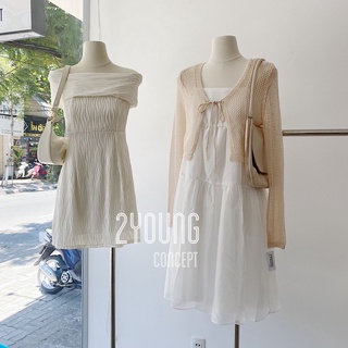 Đầm hai dây voan [2YOUNG] D1001 (ảnh thật)