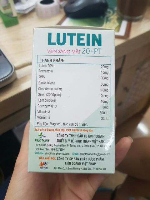 Viên sáng mắt lutein 20mg ( lọ 30v ) | BigBuy360 - bigbuy360.vn
