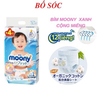 Bỉm moony bỉm moony xanh nội địa nhật cộng miếng dán/quần đủ size nb96/s90/m68/m64/l58/l50/xl44
