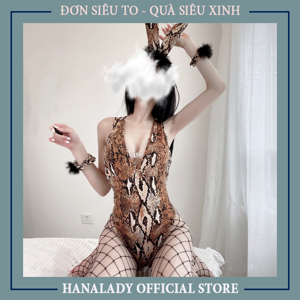 Cosplay sexy bodysuilts da báo tai thỏ đồ liền thân hóa trang quyến rũ gợi cảm C255