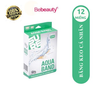 Băng Keo Cá Nhân Không Thấm Nước Aqua Band Waterproof Plaster (hộp 2 size – 12 miếng) Hàn Quốc <0403432>