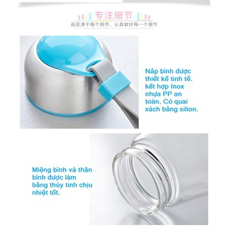 bình nước thủy tinh hình quả bầu 300ml