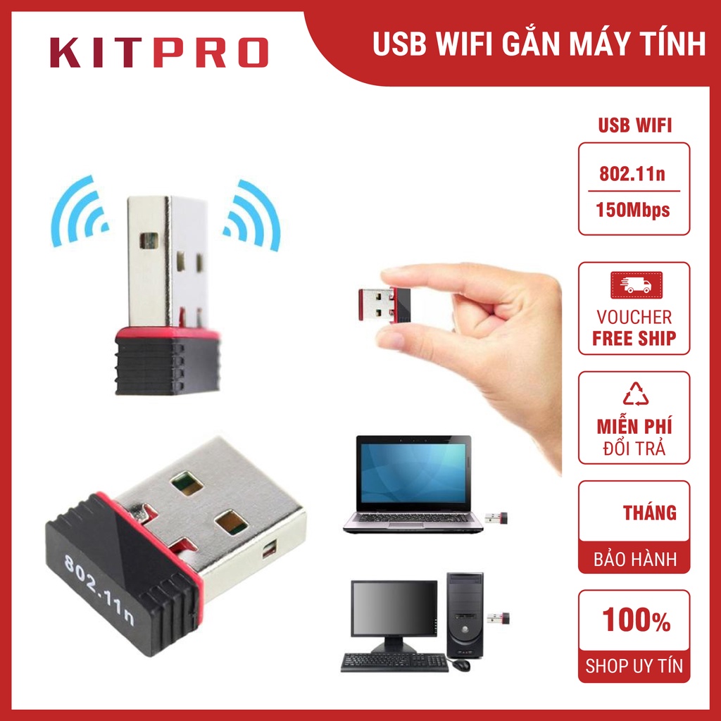 USB THU SÓNG WIFI DÙNG GẮN MÁY TÍNH ĐỂ BÀN HOẶC LAPTOP BẮT SÓNG WIFI MÀ KHÔNG CẦN CẮM CÁP | BigBuy360 - bigbuy360.vn