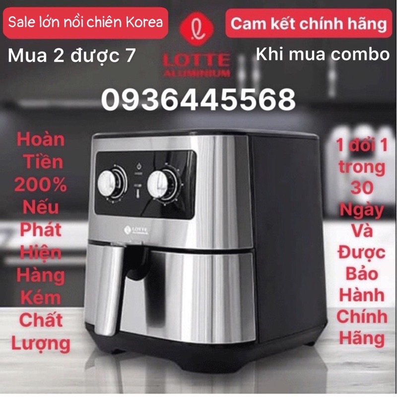NỒI CHIÊN KHÔNG DẦU LOTTE 5,5lít LTS - AF5SM MODEL 2021, BẢO HÀNH 12 THÁNG