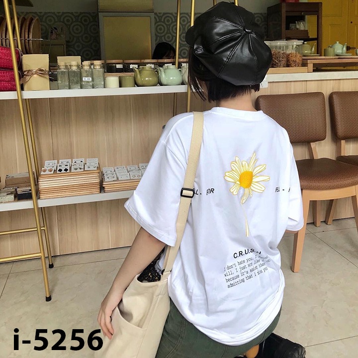 Áo Thun Unisex Nữ Bông Hoa In Hai Mặt HOT TREND