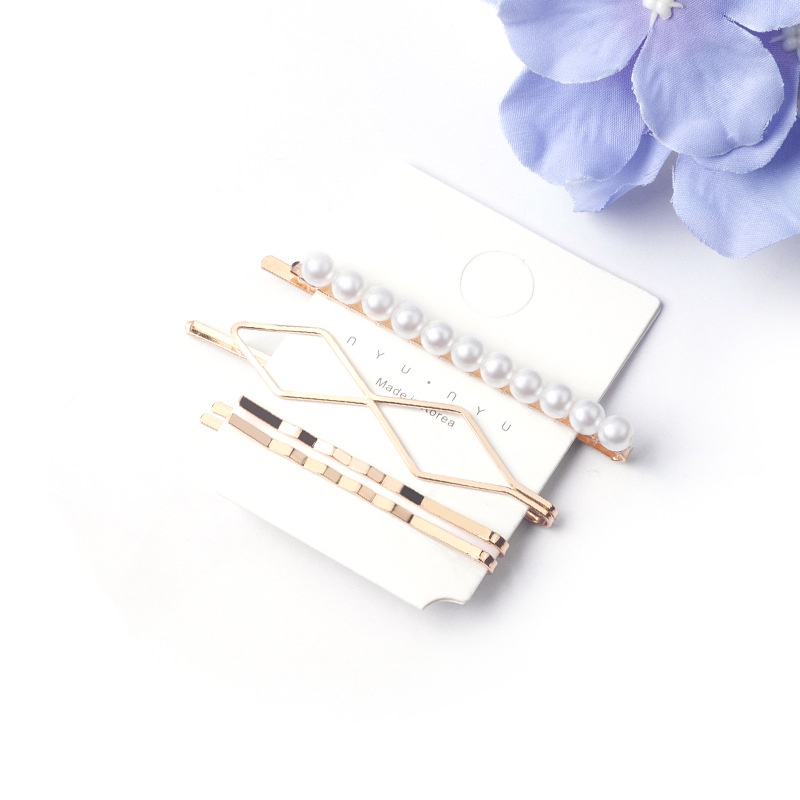 Set 4 kẹp tóc đính ngọc trai thời trang phong cách Hàn Quốc