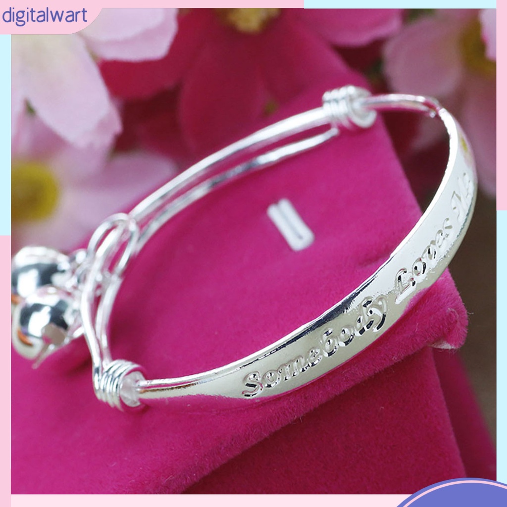 Set 2 vòng tay bạc đính chuông dễ thương dành cho bé