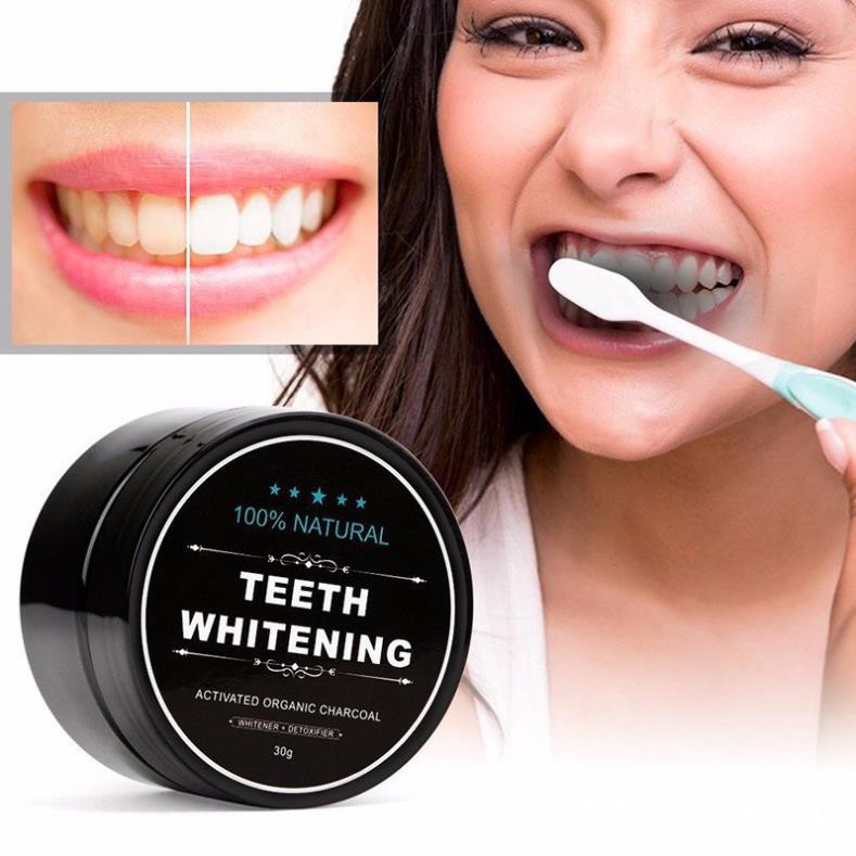 [ Giá Tôt ] Bột tẩy trắng răng than hoạt tính Teeth Whitening  30g