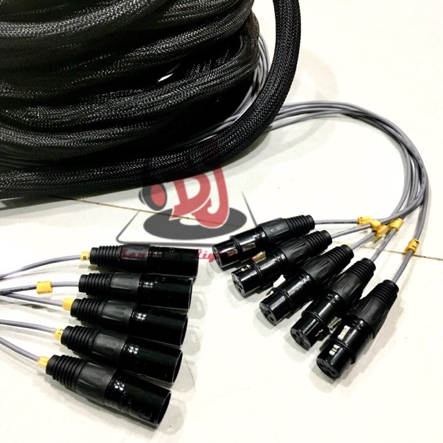 Dây nhạc cụ trống dây Mic drum 5 đầu Jack canon đực cái dài 14m dây Mic trống jazz