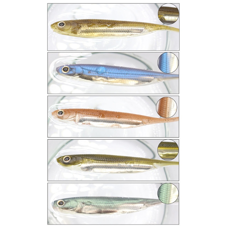 QQ Bộ 5 Mồi Câu Cá Mềm Hình Chữ T Bằng Nhựa Chất Lượng Cao