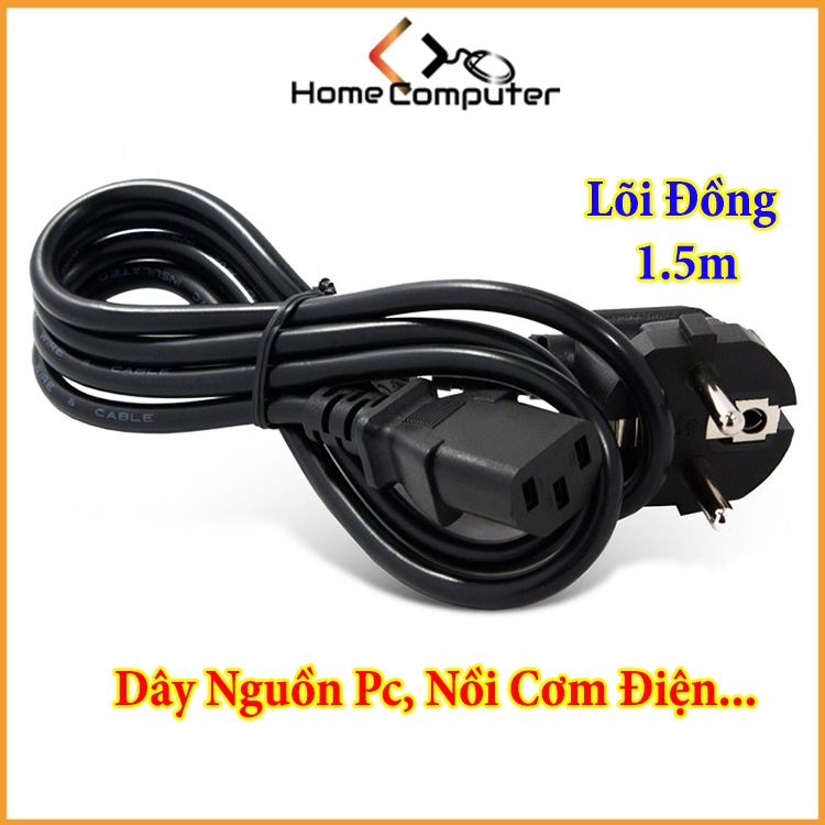 Dây Nguồn Máy Tính, Dây Nguồn PC, Dây Nồi Cơm Điện Dài 1.5m Chất Lượng Tốt