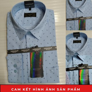 [HÀNG CAO CẤP] Áo Sơ Mi Nam Tay Dài Sadoga body - Xanh biển chấm bi