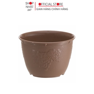 Chậu cây tròn nâu Nakaya đường kính 18cm nội địa Nhật Bản