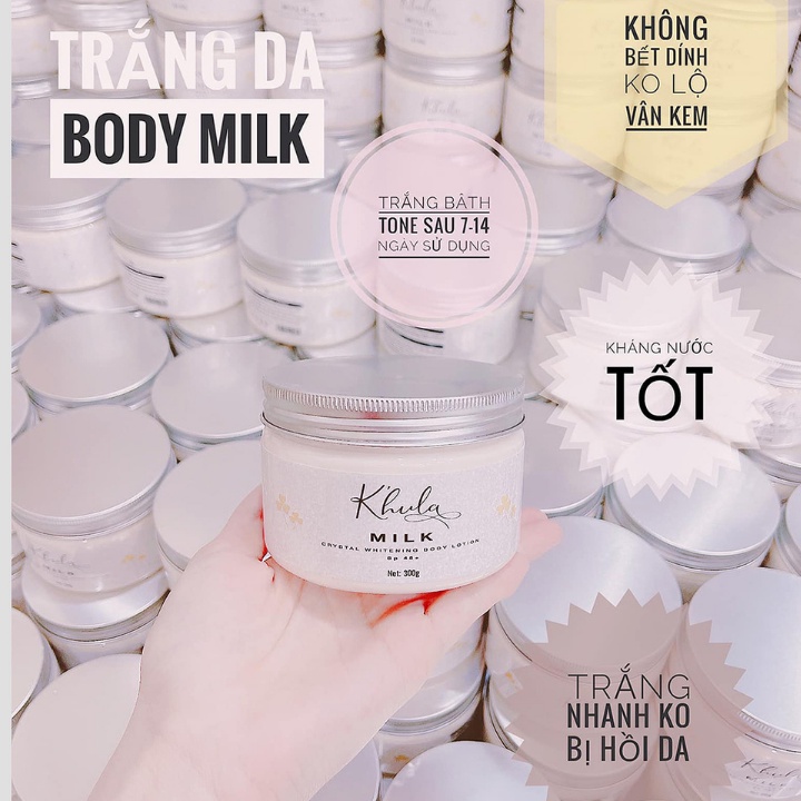 [THẤM SAU 3S] Kem body siêu trắng Milk K'hula ROXI Beauty, kem dưỡng trắng da body ko bết rít