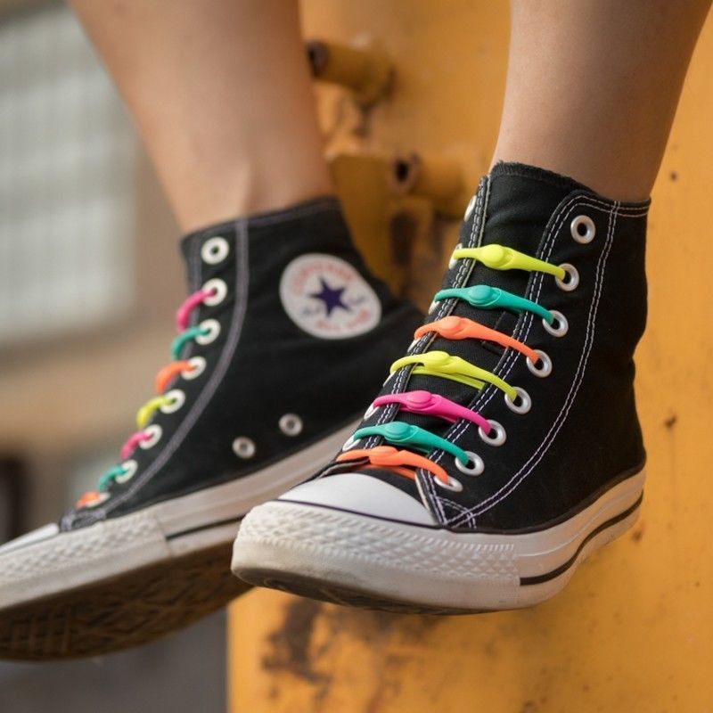 CONVERSE Hàng Có Sẵn Dây Giày Canvas Nhiều Màu Đen Và Trắng Số Fit Aj1