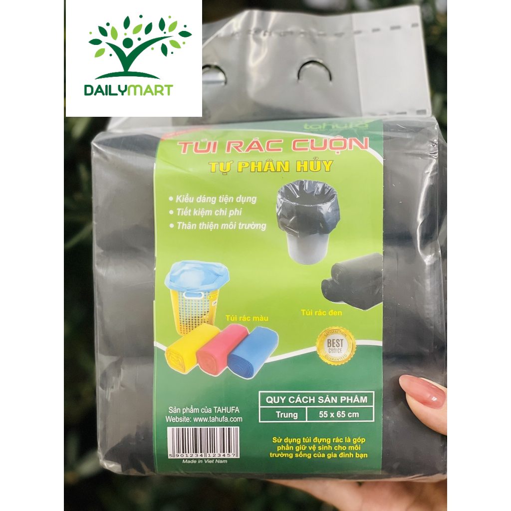 Túi Nilon Bóng Đen Dạng Cuộn Đựng Rác Tự Phân Huỷ TAHUFA/DAILY
