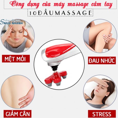 Máy Massage Cầm Tay Mát Xa Lưng Cổ Hồng Ngoại 10 Đầu KING MASSAGER