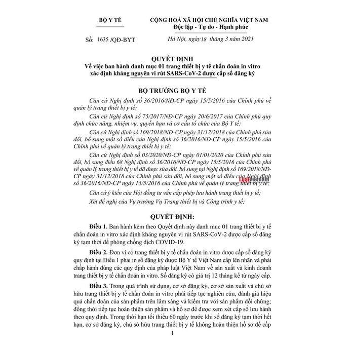 Test nhanh covid dịch tỵ hầu trueline