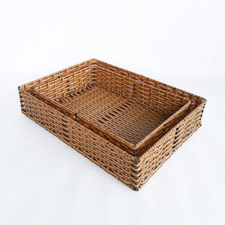 Khay mây nhựa chữ nhật size lớn
